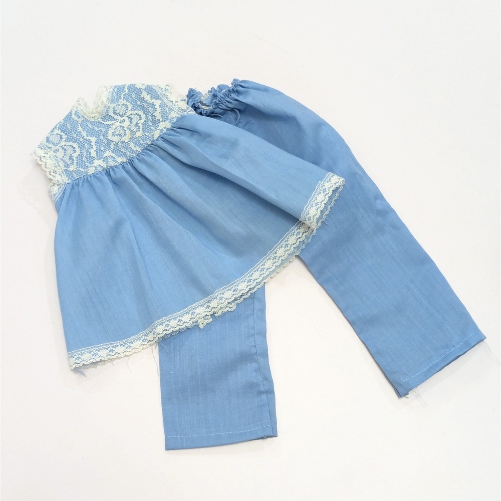 Vtg 1973 Wards Catalog Ideal Crissy Family Doll Lace Trim Pajama Set Blue Outfit